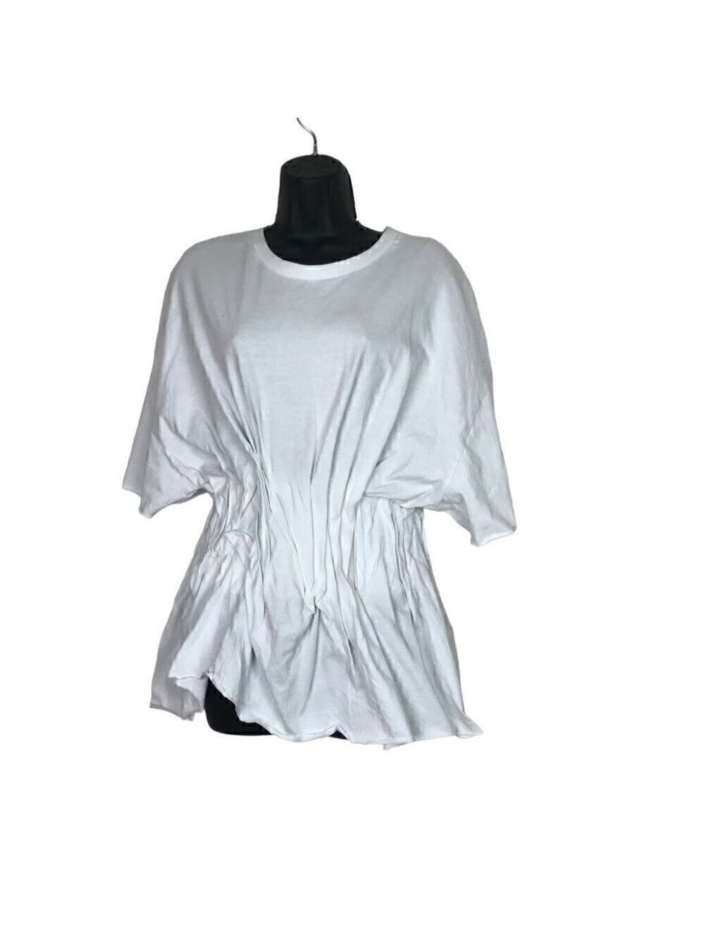 Natasha Zinko  White Cotton Bunched Shirt Size 34